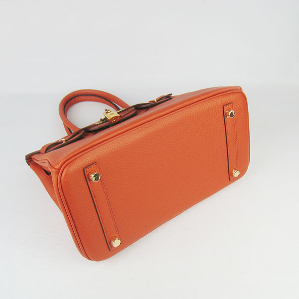 Replica Hermes Birkin 30CM Togo Leather Bag Orange 6088 On Sale - Click Image to Close